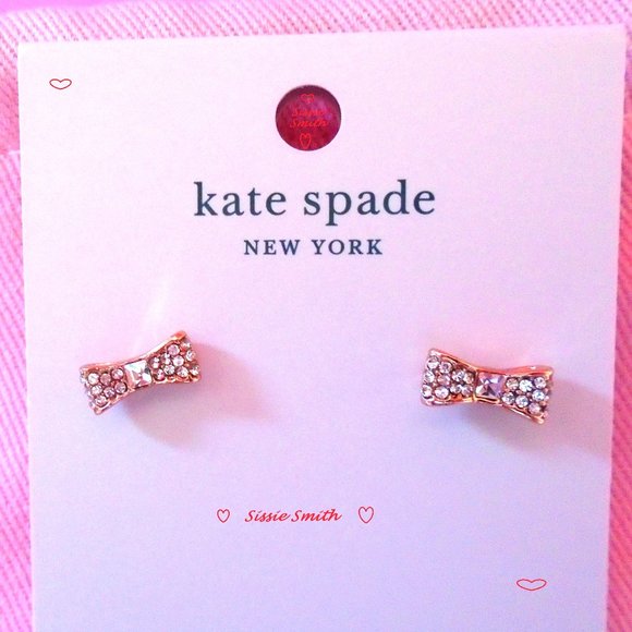 ♠️ Kate Spade ♠️️ " Ready Set Bow" Pave Bangle & Studs - Picture 6 of 13